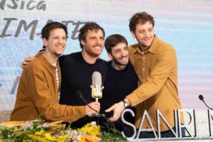 Eugenio in Via di Gioia nella Sala Stampa del 70° Festival di Sanremo. Sanremo (Italia), 6 febbraio 2020.