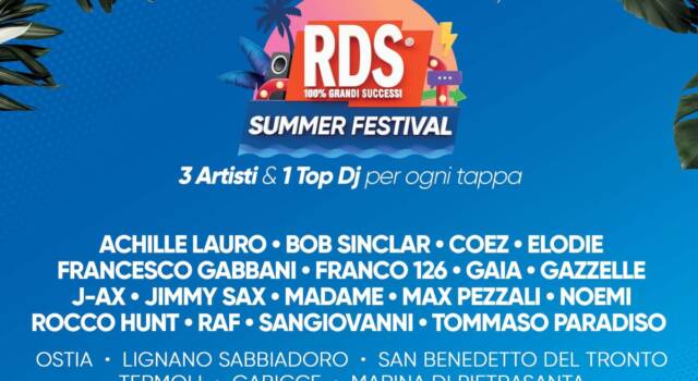 Arriva RDS Summer Festival, l&#8217;evento che porta la musica sulle spiagge italiane