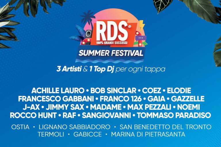 RDS Summer Festival 2022 le date, le location e i cantanti