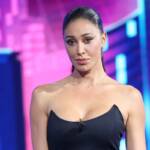 La showgirl Belen Rodriguez ospite negli studi televisivi di Sta Sera C'è Cattelan ad aprile 2024