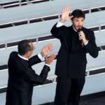 Carlo Conti e Stefano De Martino in abito da sera